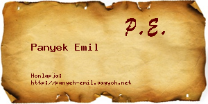 Panyek Emil névjegykártya